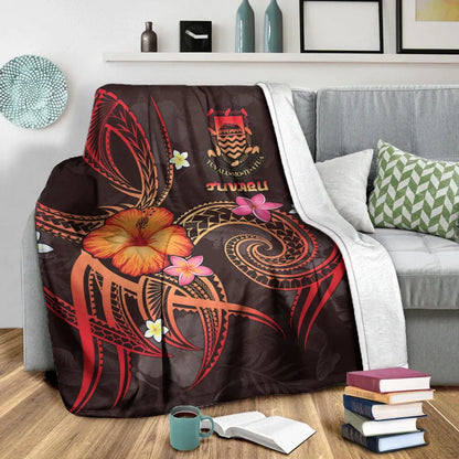 Tuvalu Polynesian Premium Blanket - Legend of Tuvalu (Red)