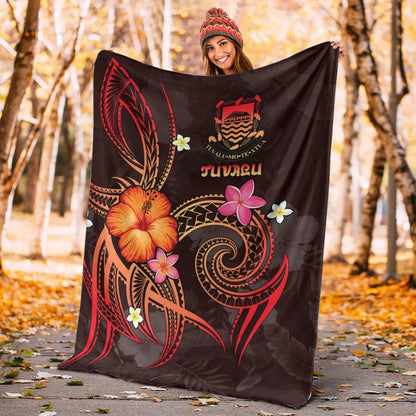 Tuvalu Polynesian Premium Blanket - Legend of Tuvalu (Red)