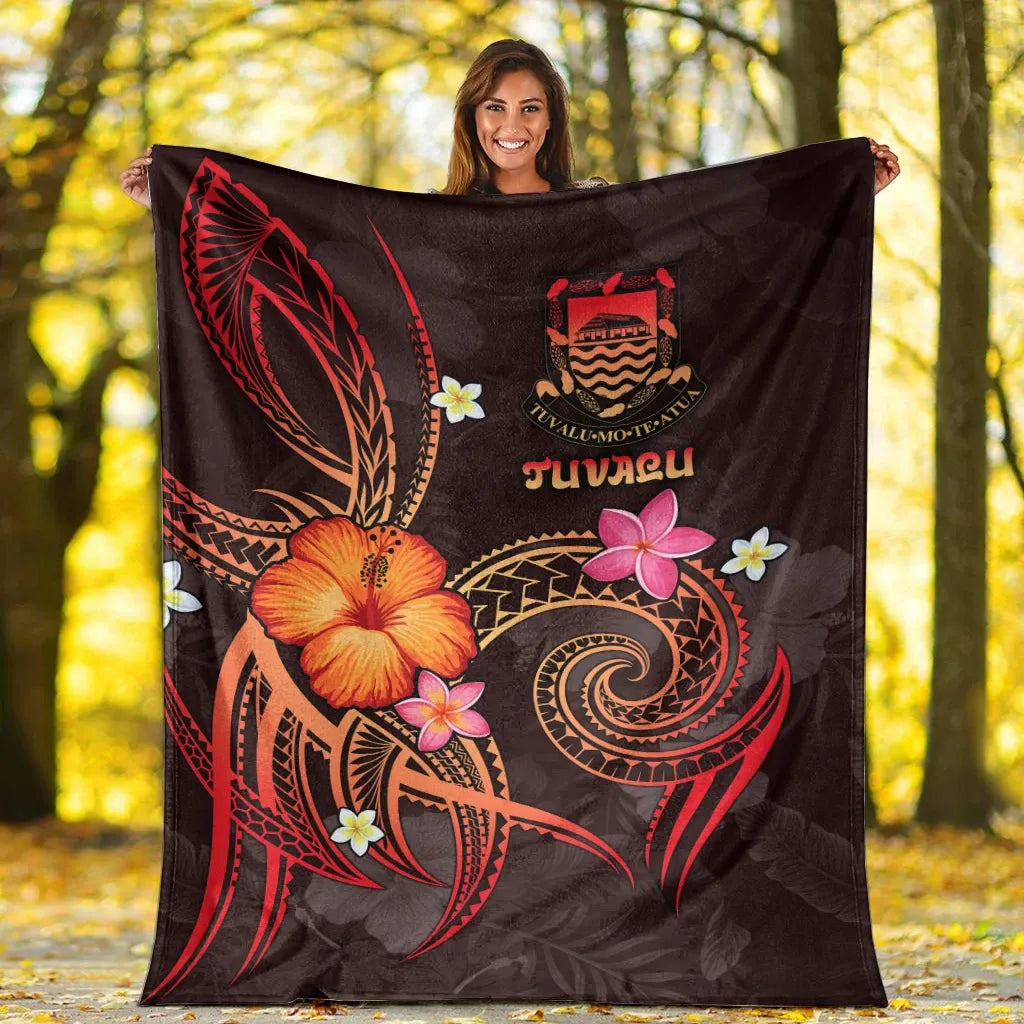 Tuvalu Polynesian Premium Blanket - Legend of Tuvalu (Red)