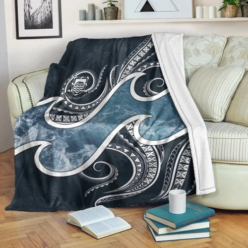 Tuvalu Polynesian Premium Blanket - Ocean Style
