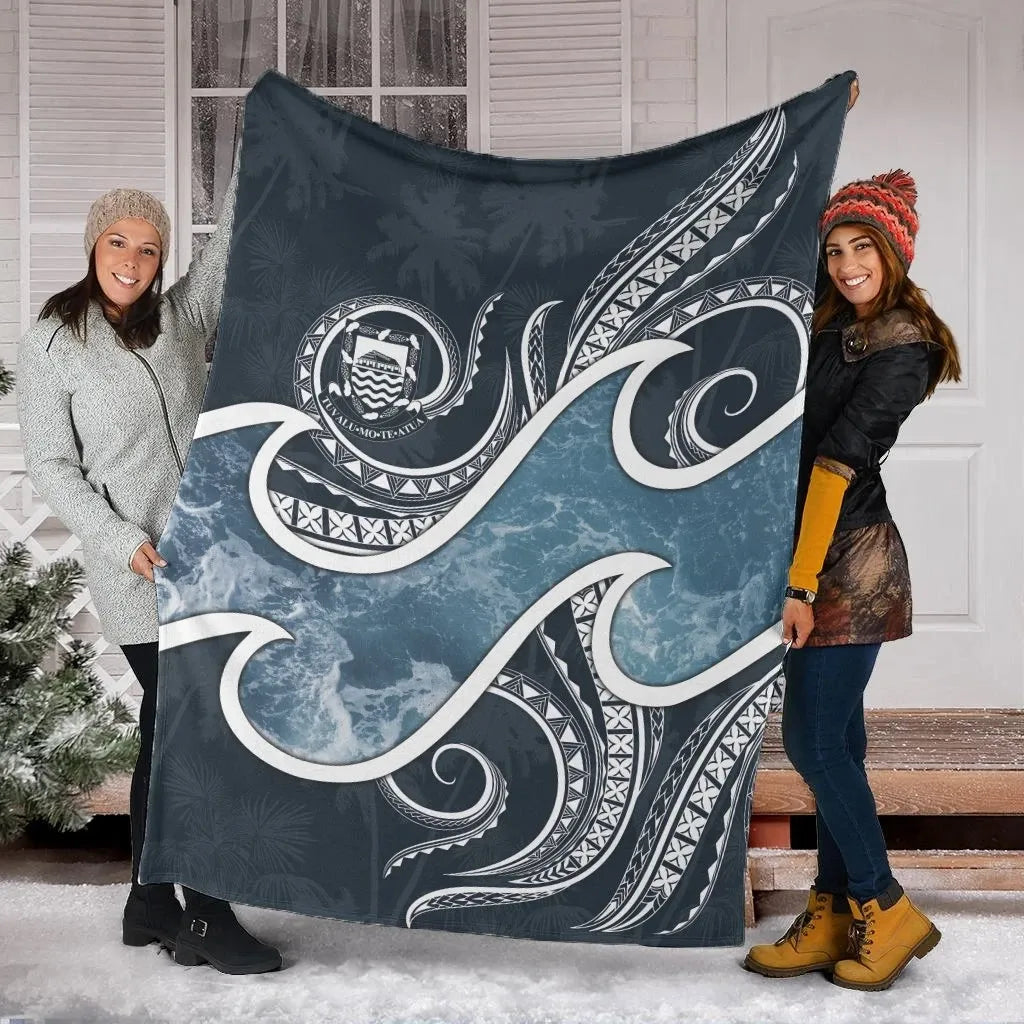 Tuvalu Polynesian Premium Blanket - Ocean Style