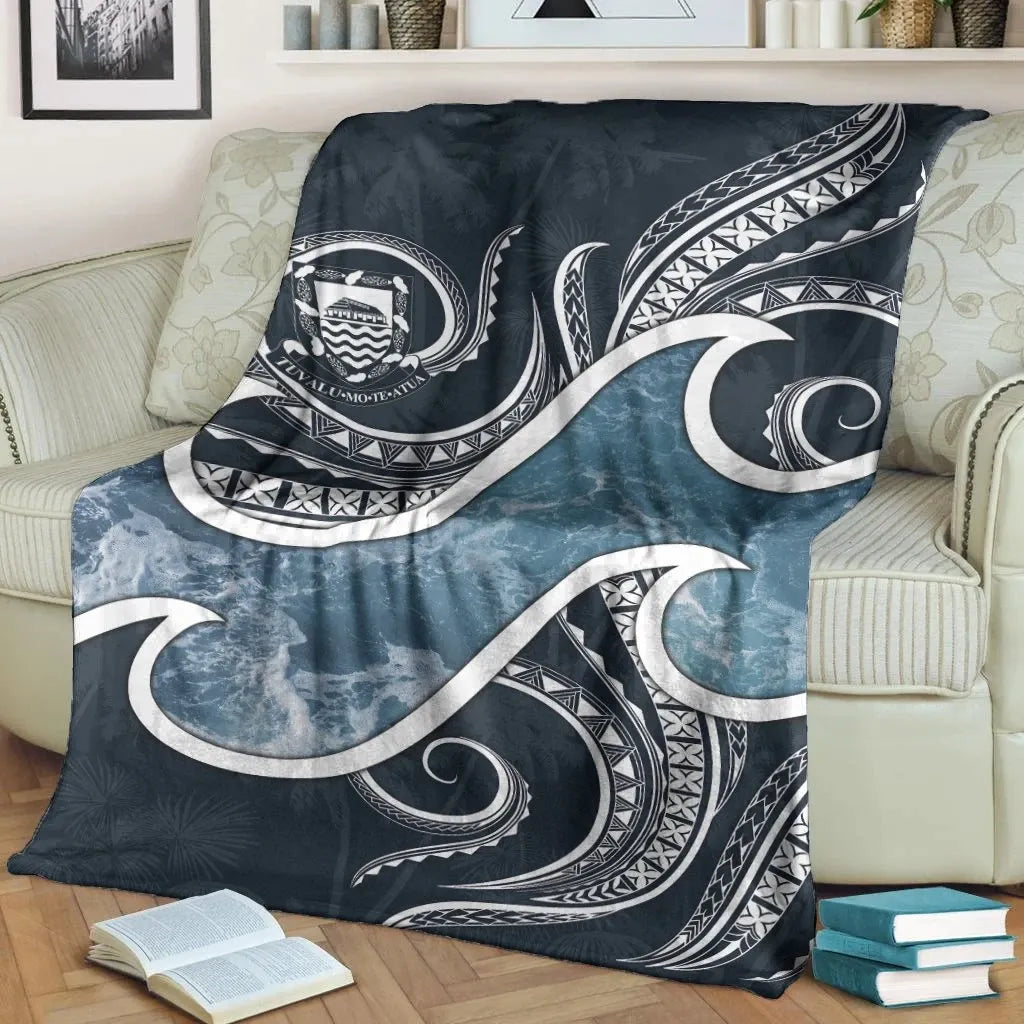Tuvalu Polynesian Premium Blanket - Ocean Style