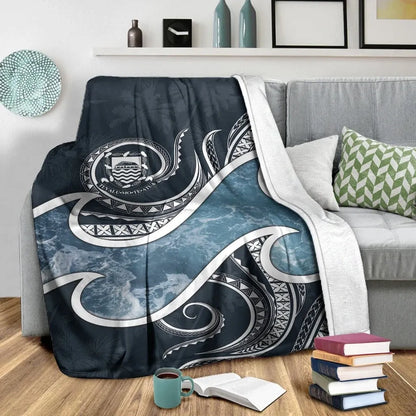 Tuvalu Polynesian Premium Blanket - Ocean Style