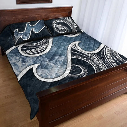 Tuvalu Polynesian Quilt Bed Set - Ocean Style Ver1