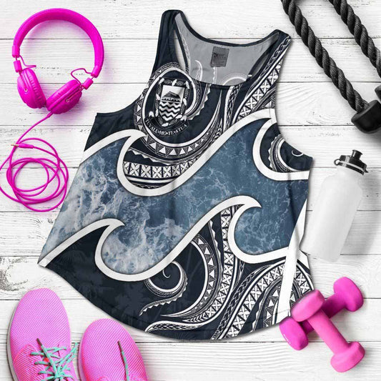 Tuvalu Polynesian Women Racerback Tank - Ocean Style