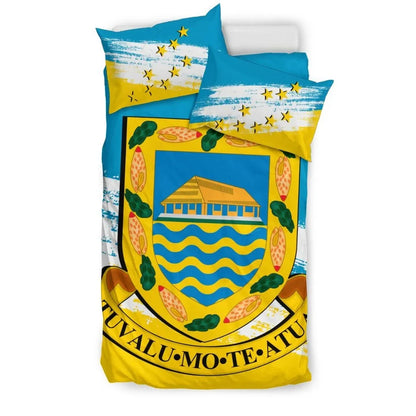 Tuvalu Duvet Cover Set - Tuvalu Coat Of Arms Premium