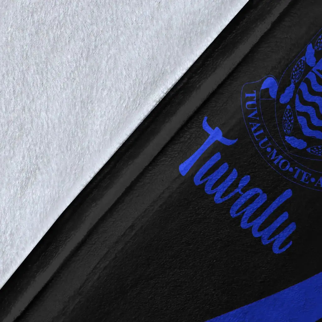 Tuvalu Premium Blanket - Blue Polynesian Tentacle Tribal Pattern