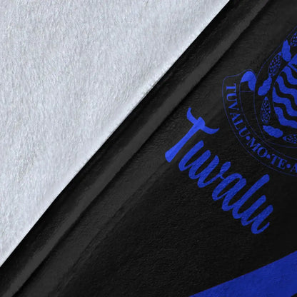 Tuvalu Premium Blanket - Blue Polynesian Tentacle Tribal Pattern