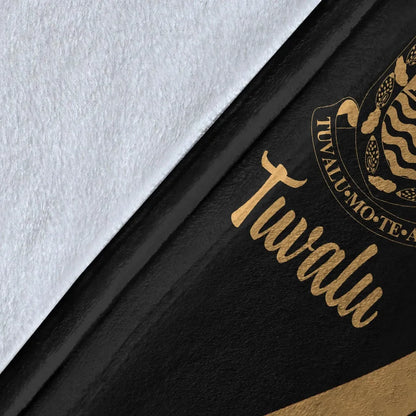 Tuvalu Premium Blanket - Gold Polynesian Tentacle Tribal Pattern