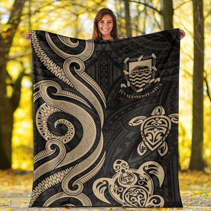 Tuvalu Premium Blanket - Gold Tentacle Turtle