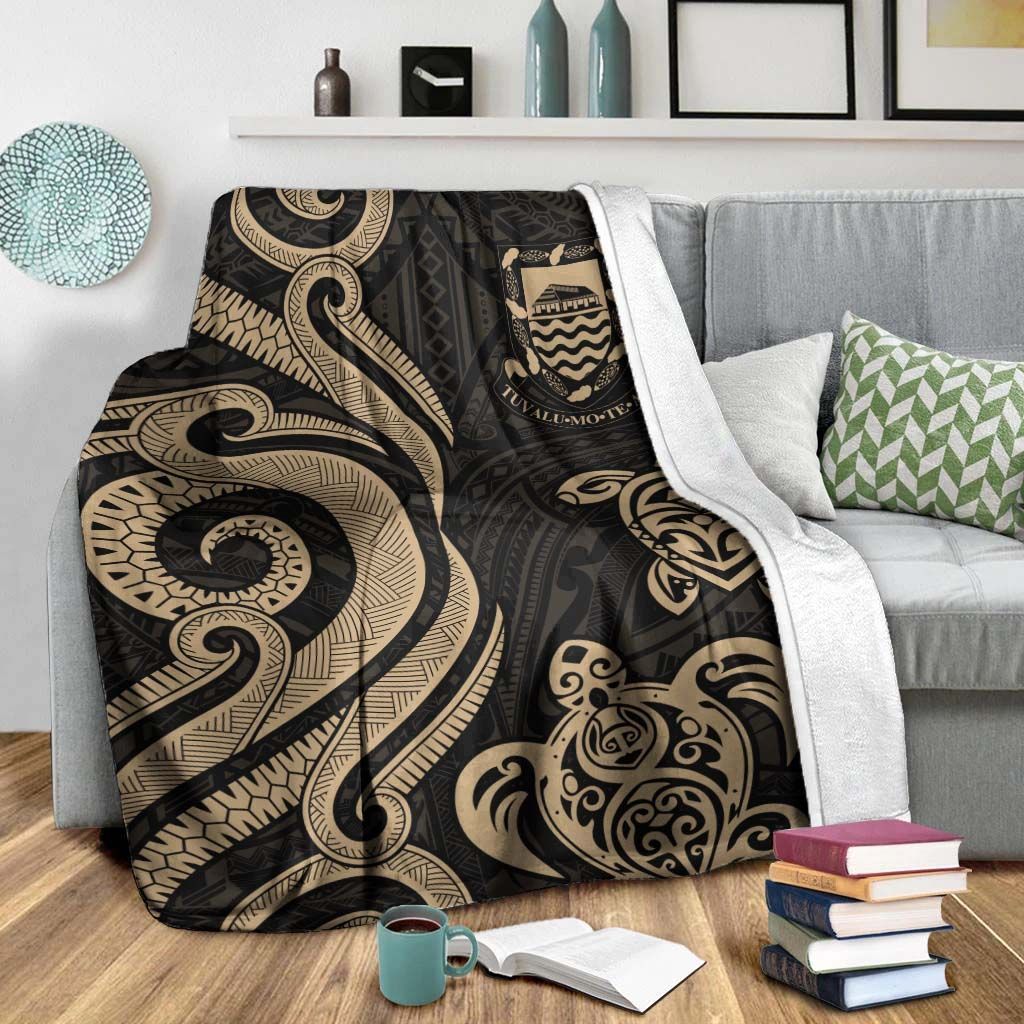 Tuvalu Premium Blanket - Gold Tentacle Turtle