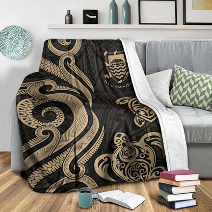 Tuvalu Premium Blanket - Gold Tentacle Turtle
