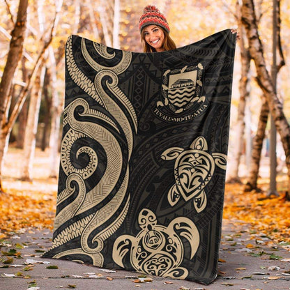 Tuvalu Premium Blanket - Gold Tentacle Turtle