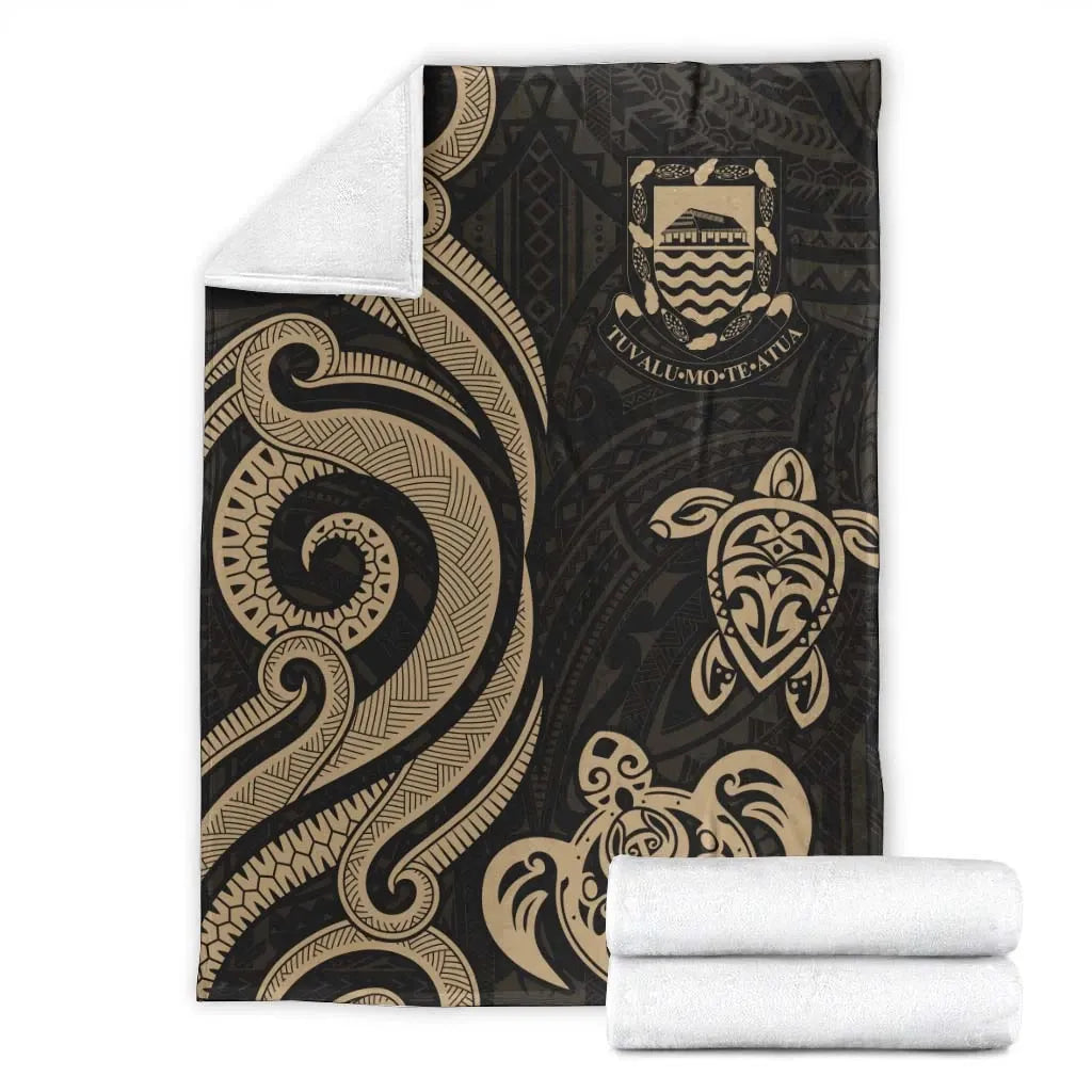 Tuvalu Premium Blanket - Gold Tentacle Turtle