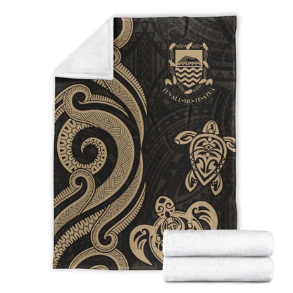 Tuvalu Premium Blanket - Gold Tentacle Turtle