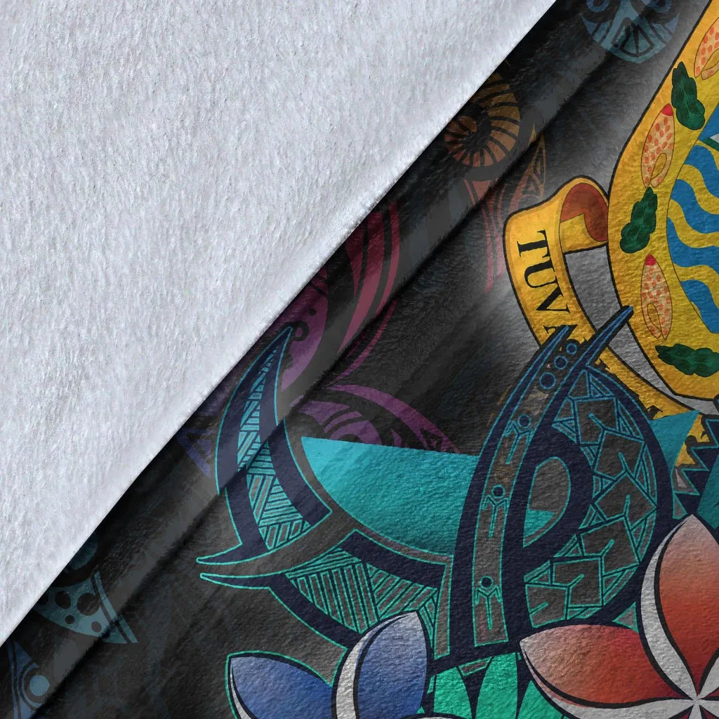 Tuvalu Premium Blanket - Plumeria Flowers Style