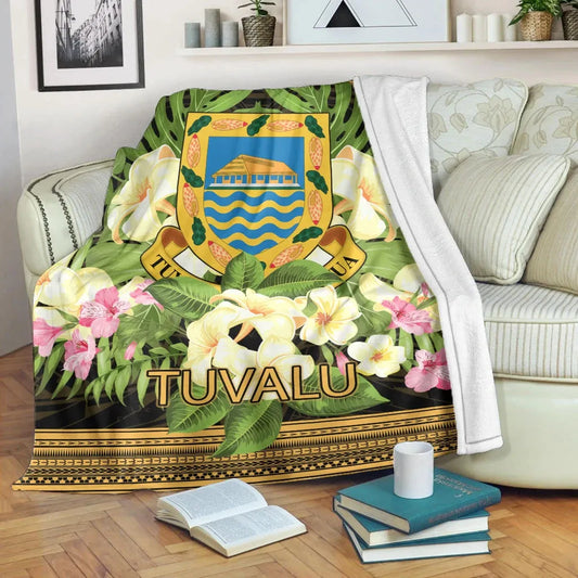 Tuvalu Premium Blanket - Polynesian Gold Patterns Collection