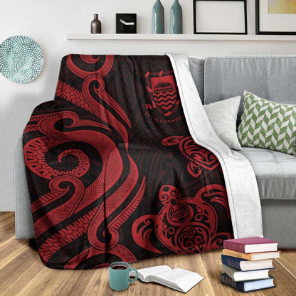 Tuvalu Premium Blanket - Red Tentacle Turtle