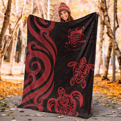 Tuvalu Premium Blanket - Red Tentacle Turtle