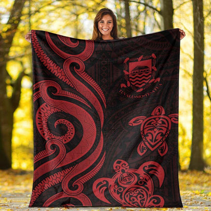 Tuvalu Premium Blanket - Red Tentacle Turtle