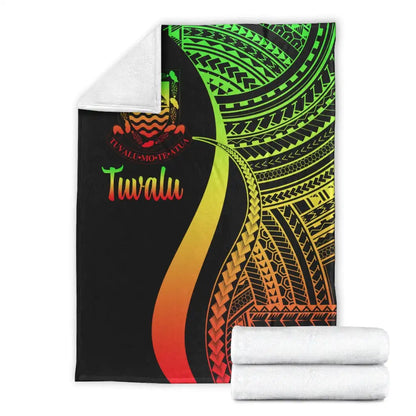 Tuvalu Premium Blanket - Reggae Polynesian Tentacle Tribal Pattern