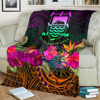 Tuvalu Premium Blanket - Summer Hibiscus