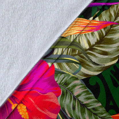 Tuvalu Premium Blanket - Summer Hibiscus