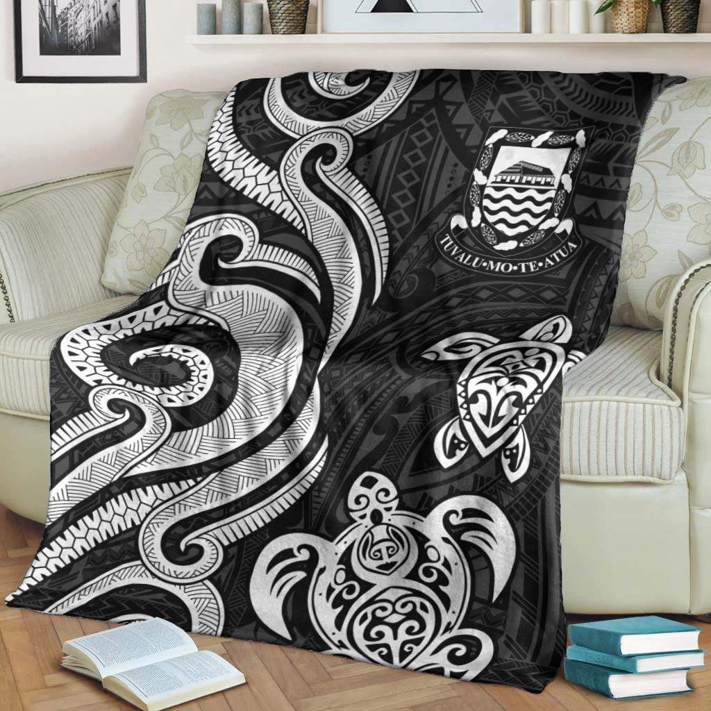 Tuvalu Premium Blanket - White Tentacle Turtle