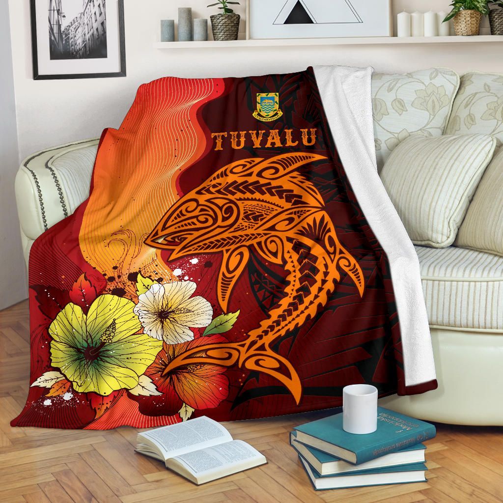 Tuvalu Premium Blankets - Tribal Tuna Fish