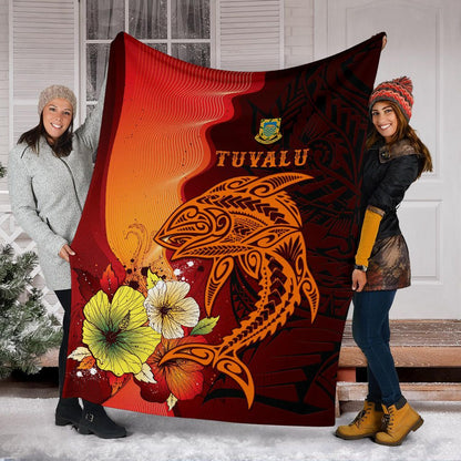 Tuvalu Premium Blankets - Tribal Tuna Fish