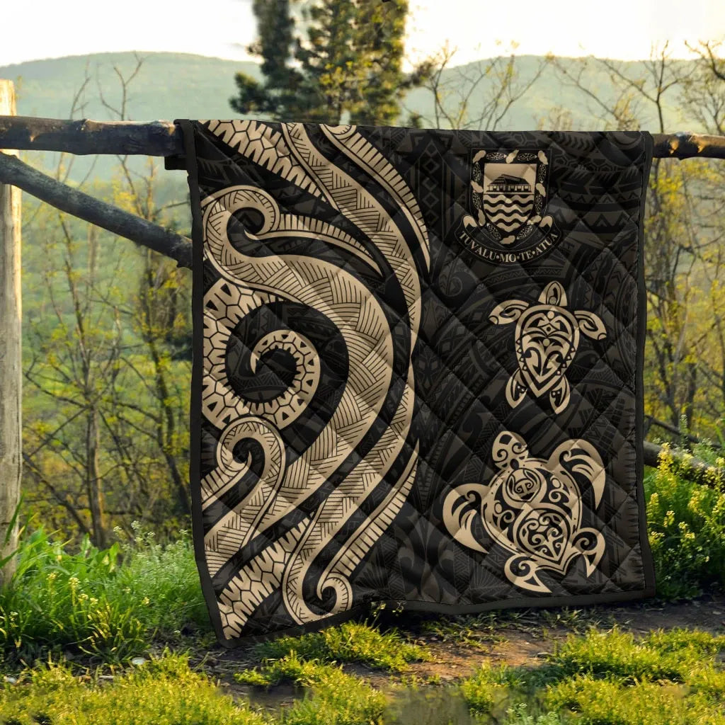 Tuvalu Premium Quilt - Gold Tentacle Turtle