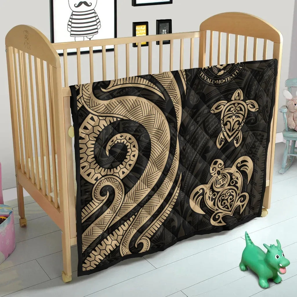 Tuvalu Premium Quilt - Gold Tentacle Turtle