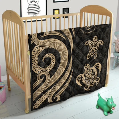 Tuvalu Premium Quilt - Gold Tentacle Turtle
