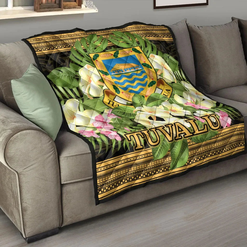 Tuvalu Premium Quilt - Polynesian Gold Patterns Collection