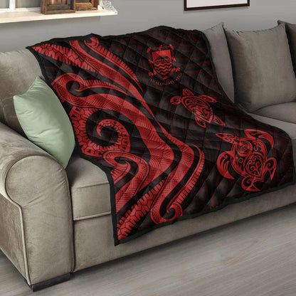 Tuvalu Premium Quilt - Red Tentacle Turtle