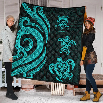 Tuvalu Premium Quilt - Turquoise Tentacle Turtle