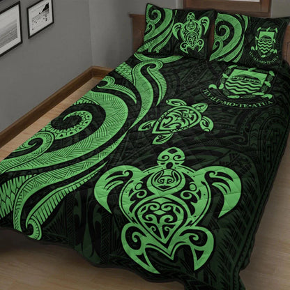 Tuvalu Quilt Bed Set - Green Tentacle Turtle