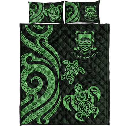 Tuvalu Quilt Bed Set - Green Tentacle Turtle
