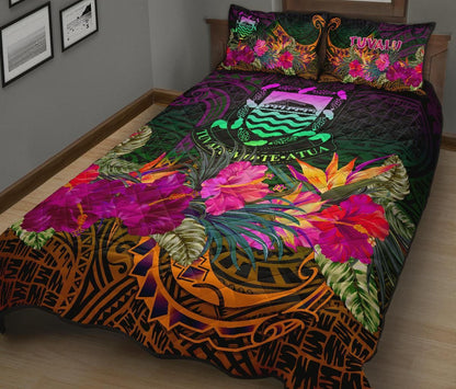 Tuvalu Quilt Bed Set - Summer Hibiscus