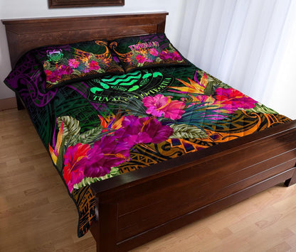 Tuvalu Quilt Bed Set - Summer Hibiscus