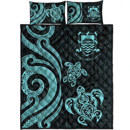 Tuvalu Quilt Bed Set - Turquoise Tentacle Turtle