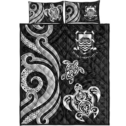 Tuvalu Quilt Bed Set - White Tentacle Turtle