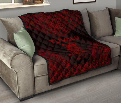 Tuvalu Premium Quilt - Tuvalu Coat Of Arms Polynesian Chief Red Version