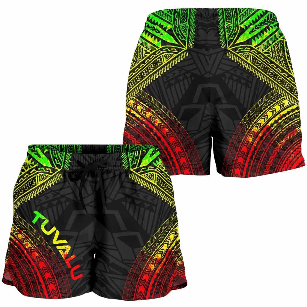 Tuvalu Women Shorts - Polynesian Chief Reggae Version