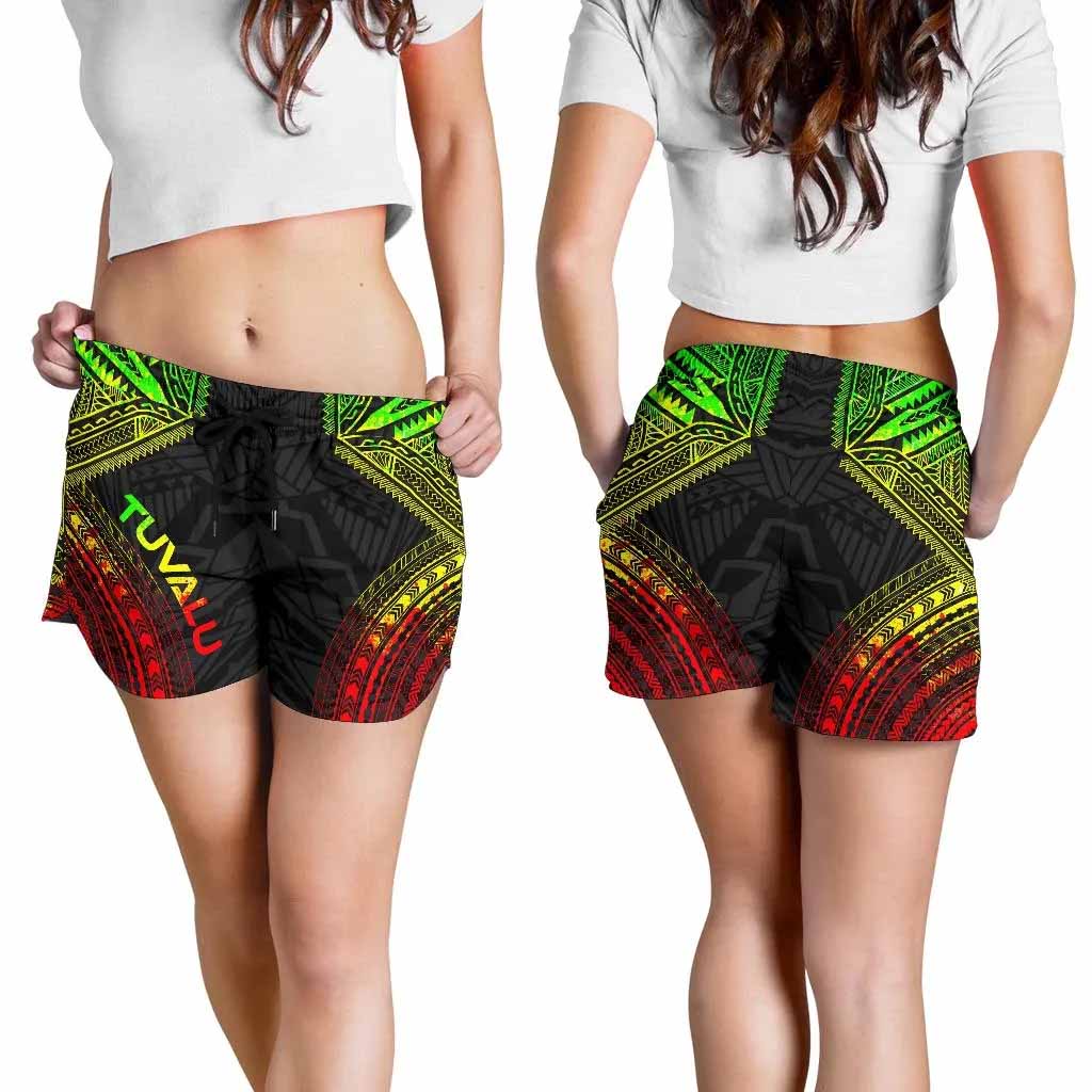 Tuvalu Women Shorts - Polynesian Chief Reggae Version