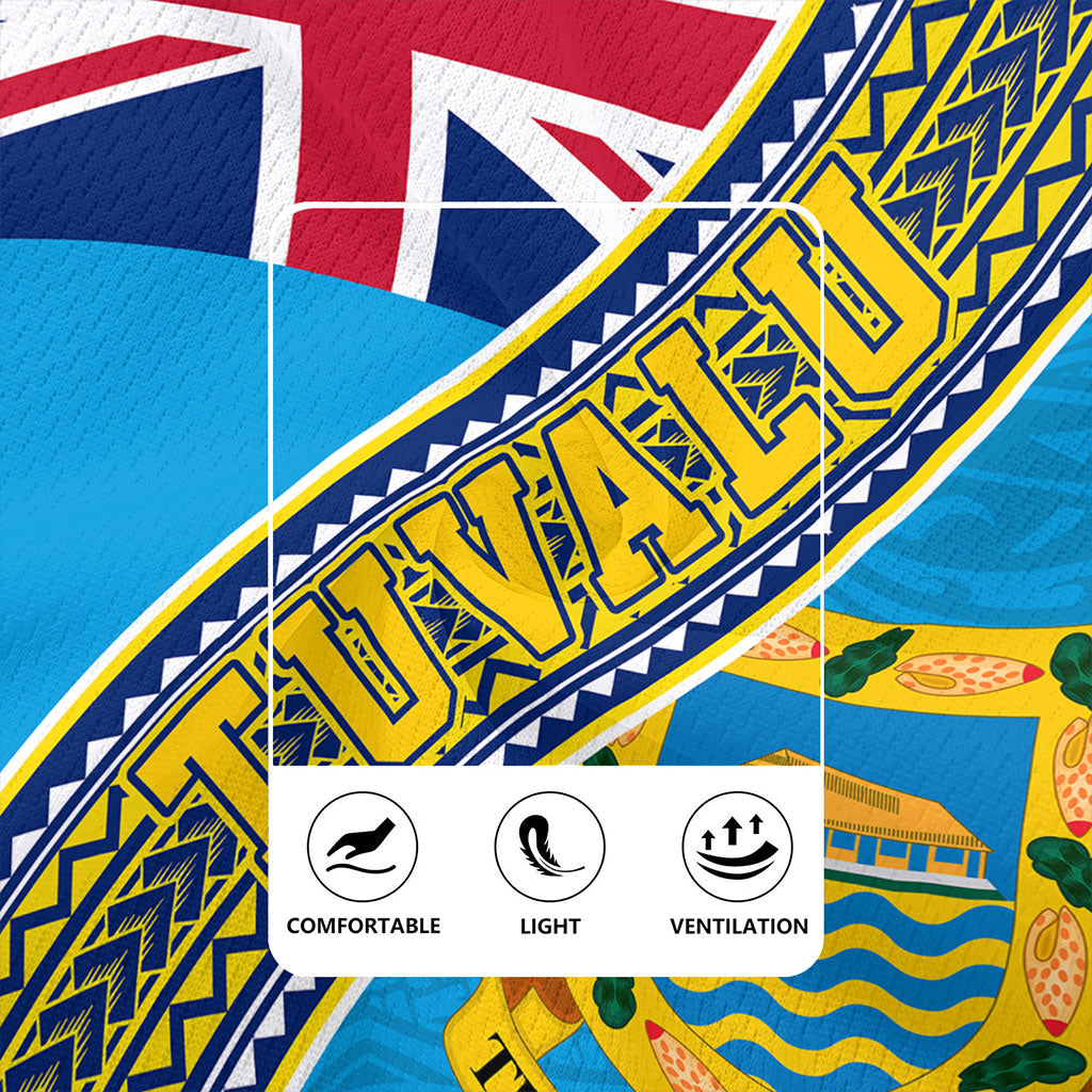 Tuvalu Rugby Jersey Flag And Coat Of Arms