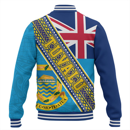 Tuvalu Baseball Jacket Flag And Coat Of Arms