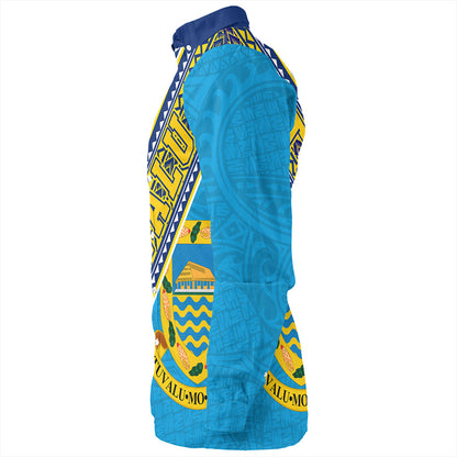 Tuvalu Long Sleeve Shirt Flag And Coat Of Arms