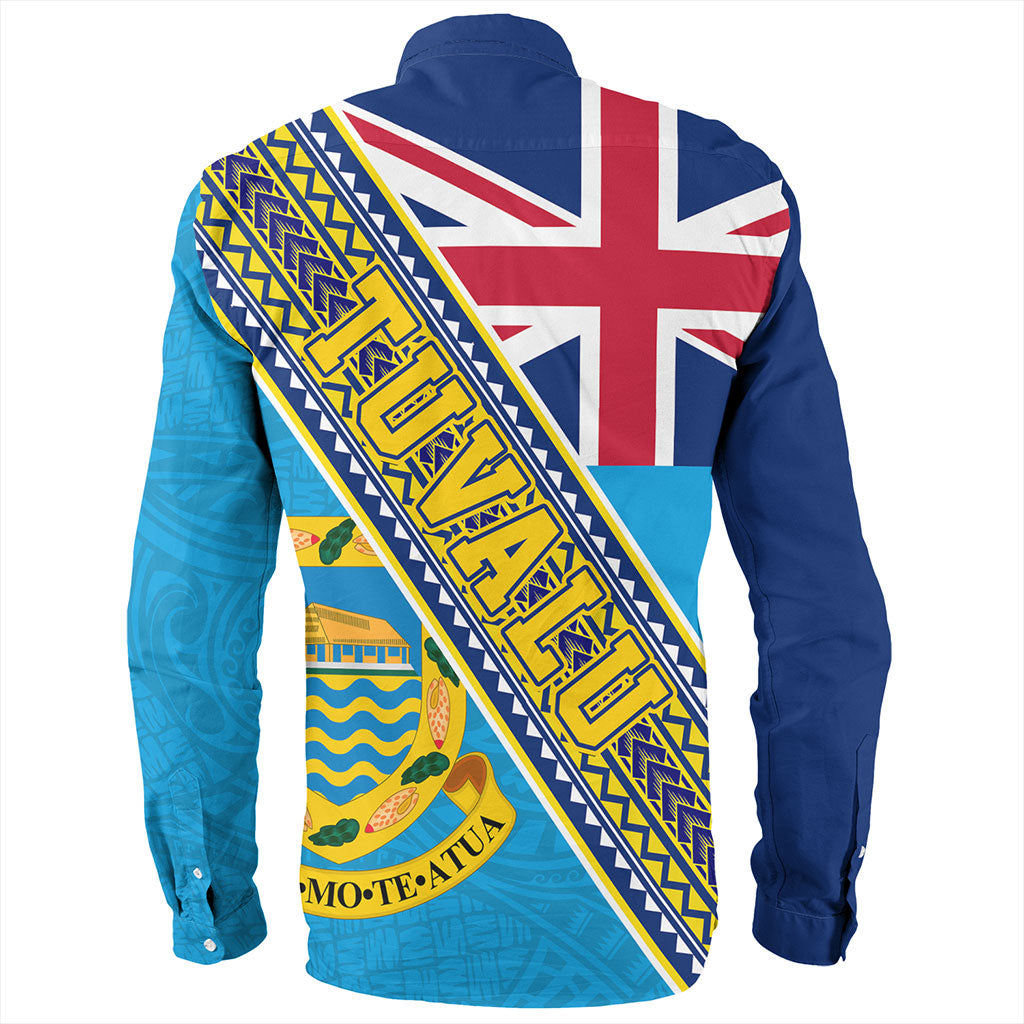 Tuvalu Long Sleeve Shirt Flag And Coat Of Arms