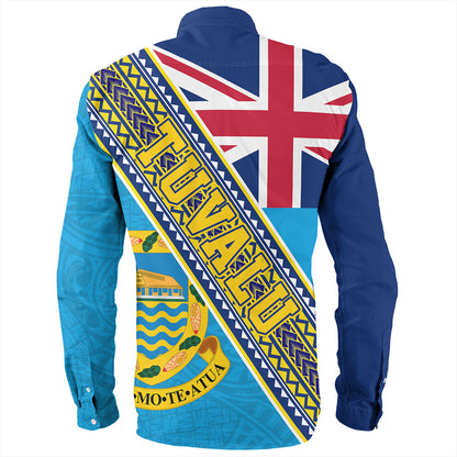 Tuvalu Long Sleeve Shirt Flag And Coat Of Arms